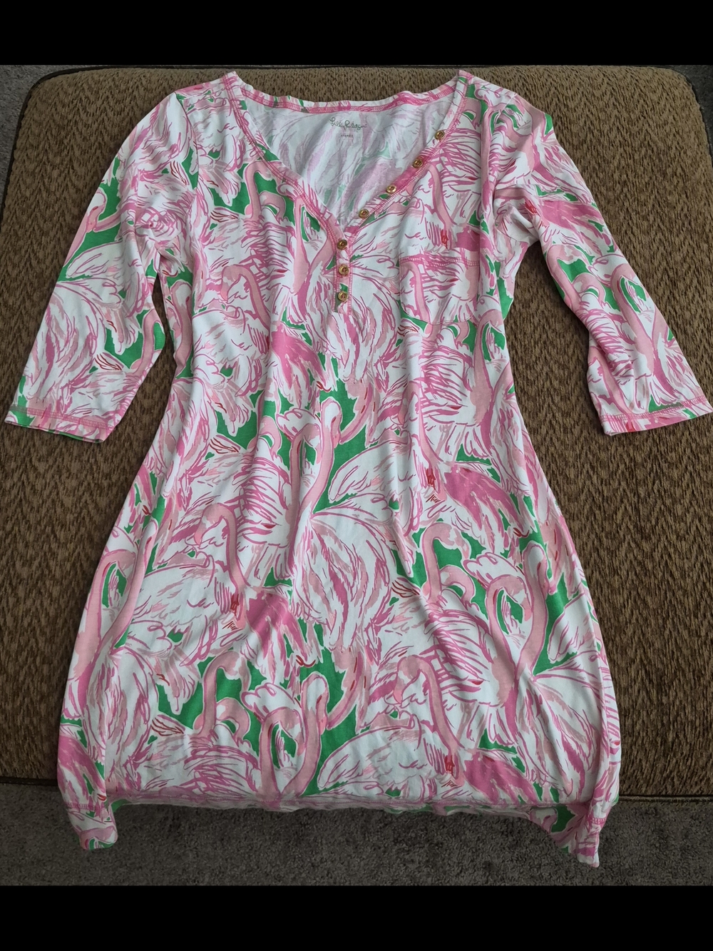 Lilly Pulitzer Pink White & Green Floral Tunic Nightshirt